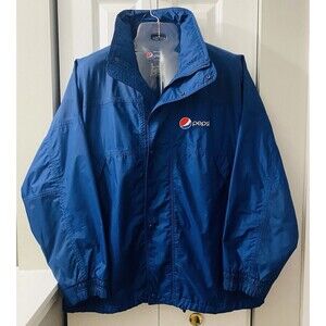 Pepsi by Aramark Jacket Men's XL Blue Hooded Full Zip Logo Pockets Workwear